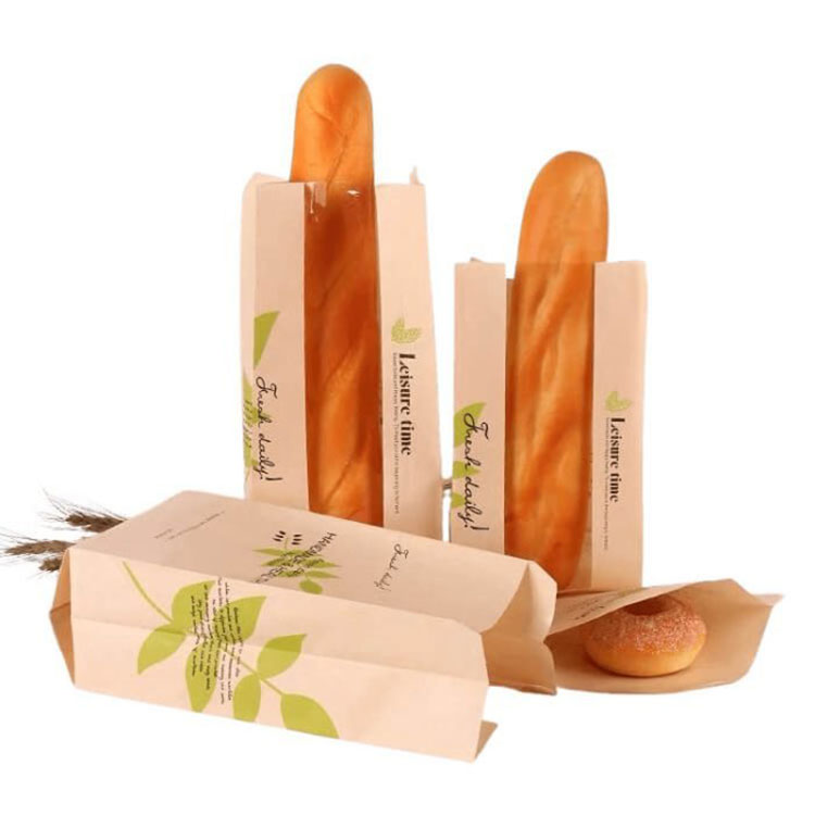 Baguette brødposer med vindu